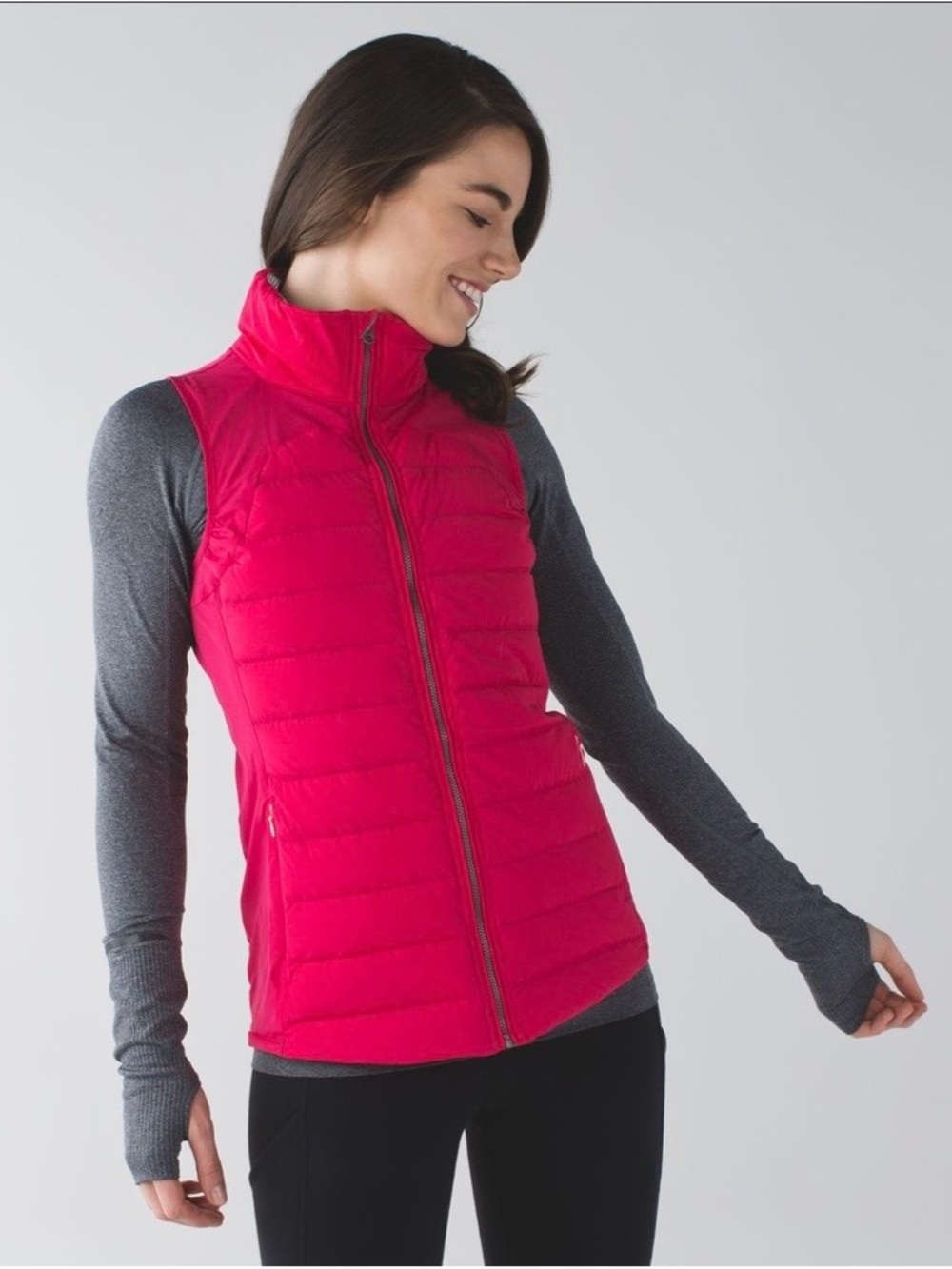 Lululemon Fluffed Up Vest Quilted Down 
Boom Juice / Bleached Coral